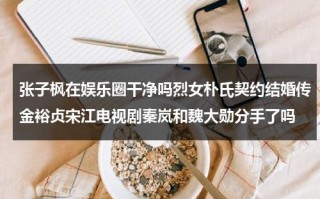 张子枫在娱乐圈干净吗烈女朴氏契约结婚传金裕贞宋江电视剧秦岚和魏大勋分手了吗（张子枫参演）