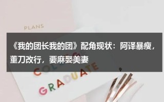 《我的团长我的团》配角现状：阿译暴瘦，董刀改行，要麻娶美妻