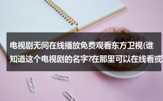 电视剧无间在线播放免费观看东方卫视(谁知道这个电视剧的名字?在那里可以在线看或下载?)