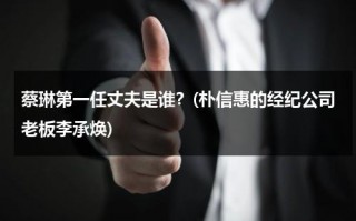 蔡琳第一任丈夫是谁？(朴信惠的经纪公司老板李承焕)（蔡琳的儿子为什么姓朴）