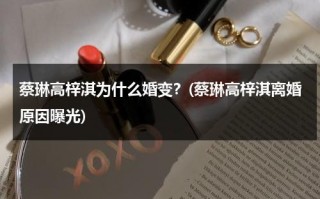 蔡琳高梓淇为什么婚变？(蔡琳高梓淇离婚原因曝光)（蔡琳跟高梓淇为什么离婚）