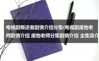 电视剧叛逆者剧情介绍分集(电视剧废物老师剧情介绍 废物老师分集剧情介绍 全集简介)（叛逆者中最大的卧底是谁）