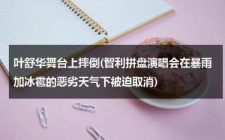 叶舒华舞台上摔倒(智利拼盘演唱会在暴雨加冰雹的恶劣天气下被迫取消)（你自己加油吧）