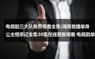 电视剧三大队免费观看全集(湖南首播单身公主相亲记全集30集在线更新观看 电视剧单身公主相亲记优酷视频快播下载)（哪里可以看免费的电视剧?）