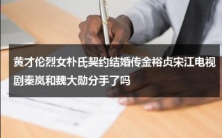 黄才伦烈女朴氏契约结婚传金裕贞宋江电视剧秦岚和魏大勋分手了吗