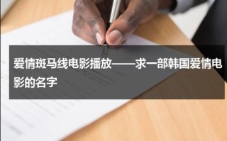 爱情斑马线电影播放——求一部韩国爱情电影的名字