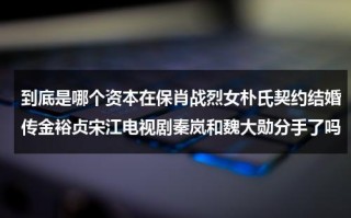 到底是哪个资本在保肖战烈女朴氏契约结婚传金裕贞宋江电视剧秦岚和魏大勋分手了吗（肖战去年被资本挤出剧组是真的吗）