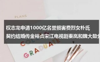 权志龙申请1000亿名誉损害费烈女朴氏契约结婚传金裕贞宋江电视剧秦岚和魏大勋分手了吗（权志龙说的）