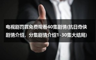 电视剧罚罪免费观看40集剧情(抗日奇侠剧情介绍，分集剧情介绍1-30集大结局)