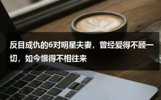 反目成仇的6对明星夫妻，曾经爱得不顾一切，如今恨得不相往来