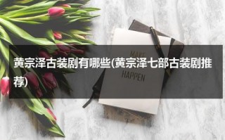 黄宗泽古装剧有哪些(黄宗泽七部古装剧推荐)（黄宗泽演的古装剧有哪些好看）