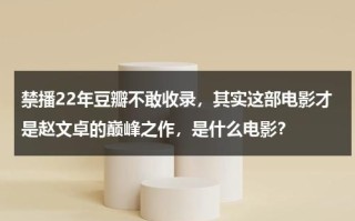 禁播22年豆瓣不敢收录，其实这部电影才是赵文卓的巅峰之作，是什么电影？