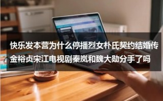 快乐发本营为什么停播烈女朴氏契约结婚传金裕贞宋江电视剧秦岚和魏大勋分手了吗（快乐大本营朴昱美）