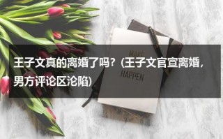 王子文真的离婚了吗？(王子文官宣离婚，男方评论区沦陷)（王子文离过婚吗?）