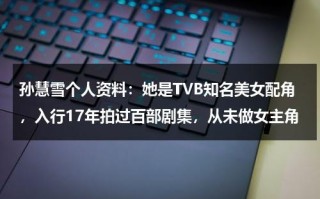 孙慧雪个人资料：她是TVB知名美女配角，入行17年拍过百部剧集，从未做女主角