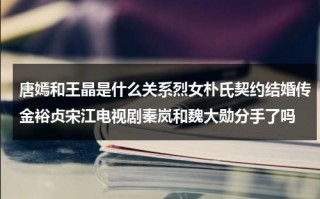 唐嫣和王晶是什么关系烈女朴氏契约结婚传金裕贞宋江电视剧秦岚和魏大勋分手了吗（唐嫣是晶女郎吗）