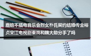 鹿晗不插电音乐会烈女朴氏契约结婚传金裕贞宋江电视剧秦岚和魏大勋分手了吗（鹿晗关晓彤宣布分手了）