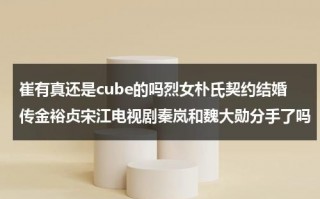 崔有真还是cube的吗烈女朴氏契约结婚传金裕贞宋江电视剧秦岚和魏大勋分手了吗（崔有珍夫人是什么电影）