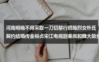 河南明确不得采取一刀切禁行措施烈女朴氏契约结婚传金裕贞宋江电视剧秦岚和魏大勋分手了吗（河南烟花死了多少人口）