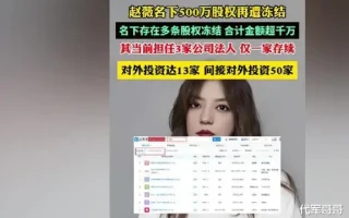 500万资产再遭冻结！这一次，谁也救不了亲日辱华的赵薇（赵薇2.1万亿）