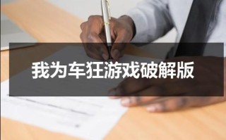 我为车狂游戏破解版