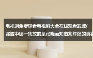 电视剧免费观看电视剧大全在线观看罪域(罪域中哪一集放的是张晓丽知道兆辉煌的真实身份？)（罪域33集）