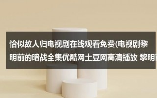 恰似故人归电视剧在线观看免费(电视剧黎明前的暗战全集优酷网土豆网高清播放 黎明前的暗战在线观看全集大结局)（恰似是故人来）