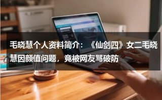 毛晓慧个人资料简介：《仙剑四》女二毛晓慧因颜值问题，竟被网友骂破防