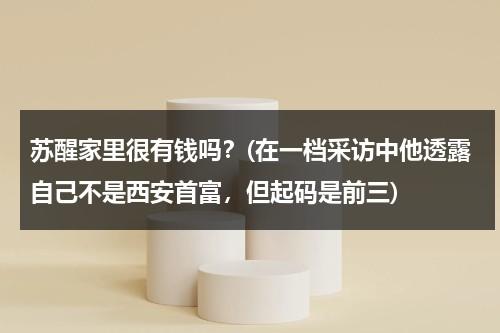 苏醒家里很有钱吗？(在一档采访中他透露自己不是西安首富，但起码是前三)（苏醒是陕西人吗）-第1张图片-九妖电影