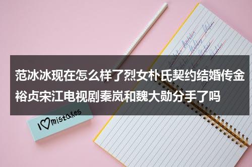 范冰冰现在怎么样了烈女朴氏契约结婚传金裕贞宋江电视剧秦岚和魏大勋分手了吗（范冰冰目前身价）-第1张图片-九妖电影