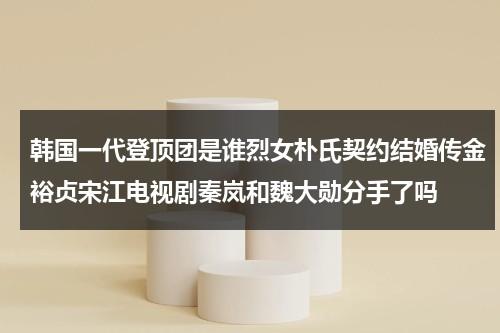 韩国一代登顶团是谁烈女朴氏契约结婚传金裕贞宋江电视剧秦岚和魏大勋分手了吗（韩国一到五代女团科普）-第1张图片-九妖电影