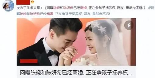 陈晓回应离婚传闻，揭露与陈妍希婚姻内幕：对不起，让大家失望了-第1张图片-九妖电影