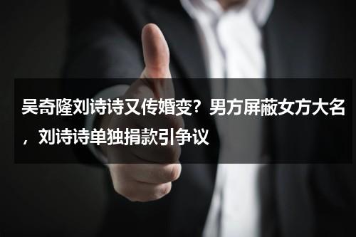 吴奇隆刘诗诗又传婚变？男方屏蔽女方大名，刘诗诗单独捐款引争议-第1张图片-九妖电影