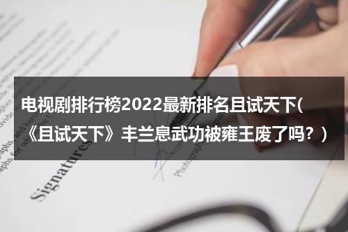 电视剧排行榜2022最新排名且试天下(《且试天下》丰兰息武功被雍王废了吗？)（且试天下原著小说叫什么）-第1张图片-九妖电影