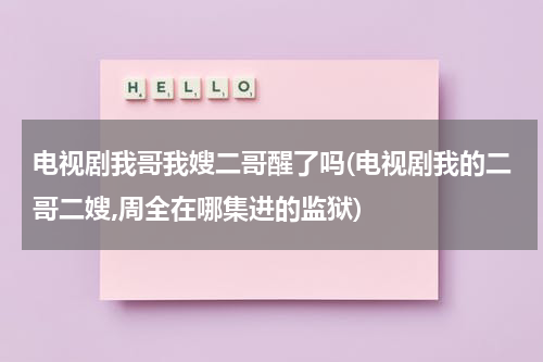 电视剧我哥我嫂二哥醒了吗(电视剧我的二哥二嫂,周全在哪集进的监狱)（我哥我嫂电视剧里的二哥醒了吗）-第1张图片-九妖电影