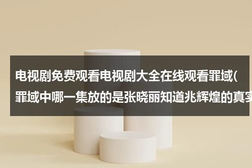 电视剧免费观看电视剧大全在线观看罪域(罪域中哪一集放的是张晓丽知道兆辉煌的真实身份？)（罪域33集）-第1张图片-九妖电影