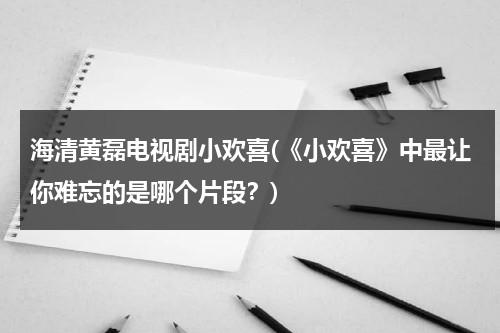 海清黄磊电视剧小欢喜(《小欢喜》中最让你难忘的是哪个片段？)（海青 黄磊 出演的电视剧小欢喜）-第1张图片-九妖电影